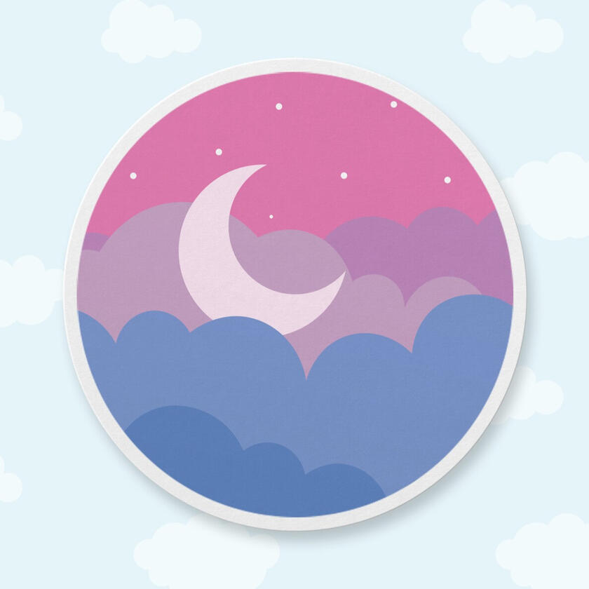 "Bisexual Pride Subtle Sticker" by SleepyUnicornStudio on Etsy